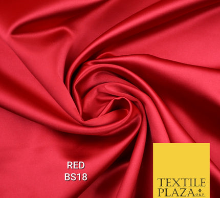30 COLOURS Luxury Plain Smooth Matt Duchess Bridal Satin Fabric Dress 58"
