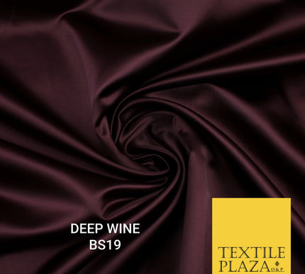 30 COLOURS Luxury Plain Smooth Matt Duchess Bridal Satin Fabric Dress 58"