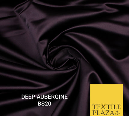 30 COLOURS Luxury Plain Smooth Matt Duchess Bridal Satin Fabric Dress 58"
