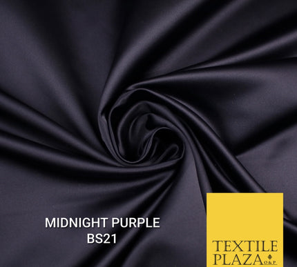 30 COLOURS Luxury Plain Smooth Matt Duchess Bridal Satin Fabric Dress 58"