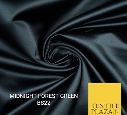 30 COLOURS Luxury Plain Smooth Matt Duchess Bridal Satin Fabric Dress 58"