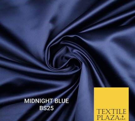 30 COLOURS Luxury Plain Smooth Matt Duchess Bridal Satin Fabric Dress 58"