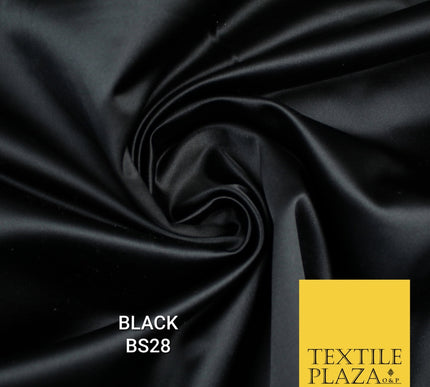 30 COLOURS Luxury Plain Smooth Matt Duchess Bridal Satin Fabric Dress 58"