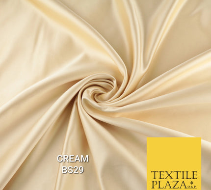 30 COLOURS Luxury Plain Smooth Matt Duchess Bridal Satin Fabric Dress 58"