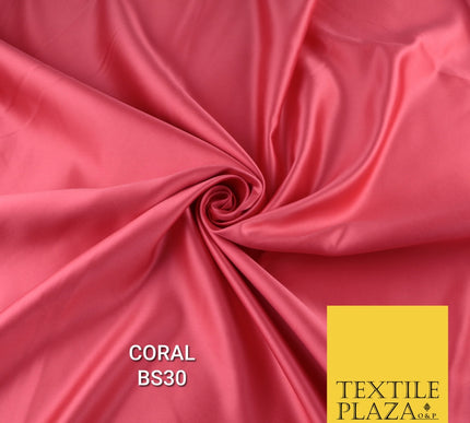 30 COLOURS Luxury Plain Smooth Matt Duchess Bridal Satin Fabric Dress 58"