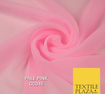 Premium Plain Dyed Georgette Chiffon Sheer Dress Drape Fabric 44" BY THE METRE
