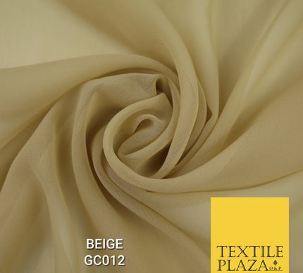 Premium Plain Dyed Georgette Chiffon Sheer Dress Drape Fabric SAMPLE ONLY