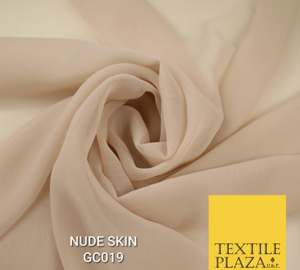 Premium Plain Dyed Georgette Chiffon Sheer Dress Drape Fabric SAMPLE ONLY