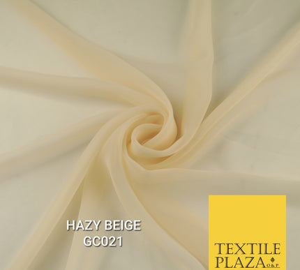 Premium Plain Dyed Georgette Chiffon Sheer Dress Drape Fabric SAMPLE ONLY