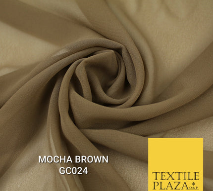 Premium Plain Dyed Georgette Chiffon Sheer Dress Drape Fabric SAMPLE ONLY