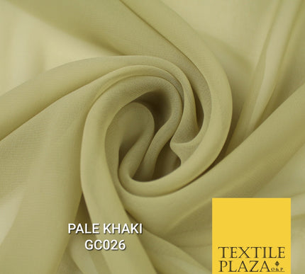 Premium Plain Dyed Georgette Chiffon Sheer Dress Drape Fabric SAMPLE ONLY