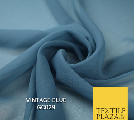 Premium Plain Dyed Georgette Chiffon Sheer Dress Drape Fabric SAMPLE ONLY