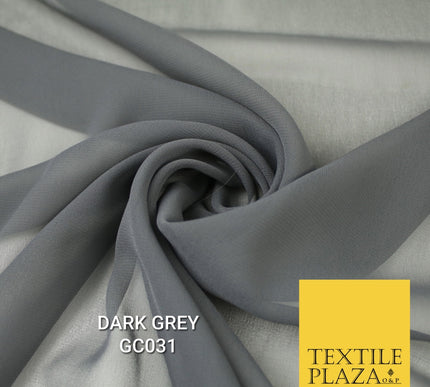 Premium Plain Dyed Georgette Chiffon Sheer Dress Drape Fabric SAMPLE ONLY