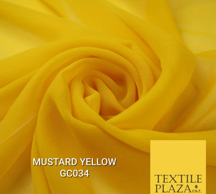 Premium Plain Dyed Georgette Chiffon Sheer Dress Drape Fabric SAMPLE ONLY