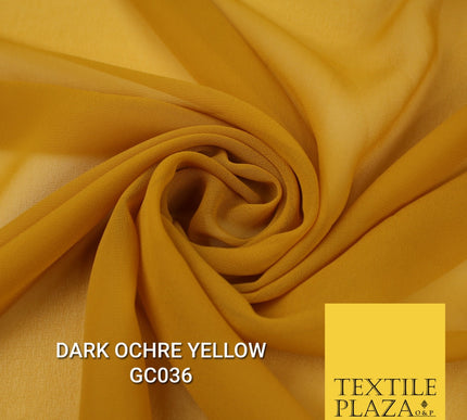Premium Plain Dyed Georgette Chiffon Sheer Dress Drape Fabric SAMPLE ONLY