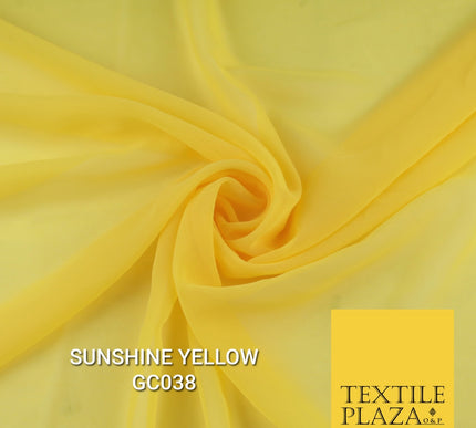 Premium Plain Dyed Georgette Chiffon Sheer Dress Drape Fabric SAMPLE ONLY