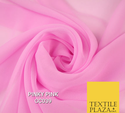 Premium Plain Dyed Georgette Chiffon Sheer Dress Drape Fabric SAMPLE ONLY