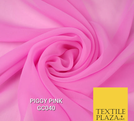 Premium Plain Dyed Georgette Chiffon Sheer Dress Drape Fabric SAMPLE ONLY