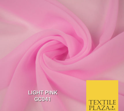 Premium Plain Dyed Georgette Chiffon Sheer Dress Drape Fabric SAMPLE ONLY