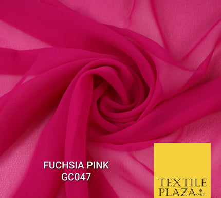 Premium Plain Dyed Georgette Chiffon Sheer Dress Drape Fabric SAMPLE ONLY