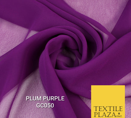 Premium Plain Dyed Georgette Chiffon Sheer Dress Drape Fabric SAMPLE ONLY