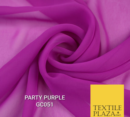 Premium Plain Dyed Georgette Chiffon Sheer Dress Drape Fabric SAMPLE ONLY