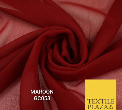 Premium Plain Dyed Georgette Chiffon Sheer Dress Drape Fabric SAMPLE ONLY