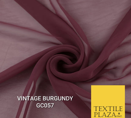 Premium Plain Dyed Georgette Chiffon Sheer Dress Drape Fabric SAMPLE ONLY