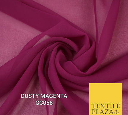Premium Plain Dyed Georgette Chiffon Sheer Dress Drape Fabric SAMPLE ONLY