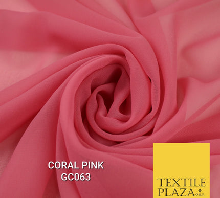 Premium Plain Dyed Georgette Chiffon Sheer Dress Drape Fabric SAMPLE ONLY