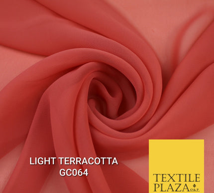 Premium Plain Dyed Georgette Chiffon Sheer Dress Drape Fabric SAMPLE ONLY
