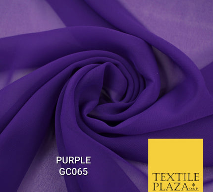 Premium Plain Dyed Georgette Chiffon Sheer Dress Drape Fabric SAMPLE ONLY