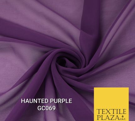 Premium Plain Dyed Georgette Chiffon Sheer Dress Drape Fabric SAMPLE ONLY