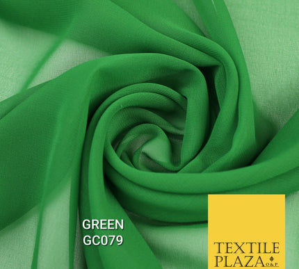 Premium Plain Dyed Georgette Chiffon Sheer Dress Drape Fabric SAMPLE ONLY