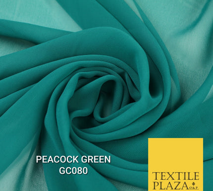 Premium Plain Dyed Georgette Chiffon Sheer Dress Drape Fabric SAMPLE ONLY