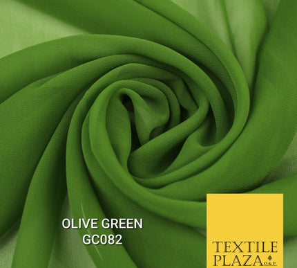 Premium Plain Dyed Georgette Chiffon Sheer Dress Drape Fabric SAMPLE ONLY