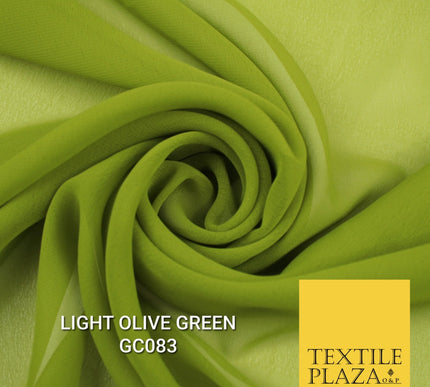 Premium Plain Dyed Georgette Chiffon Sheer Dress Drape Fabric SAMPLE ONLY