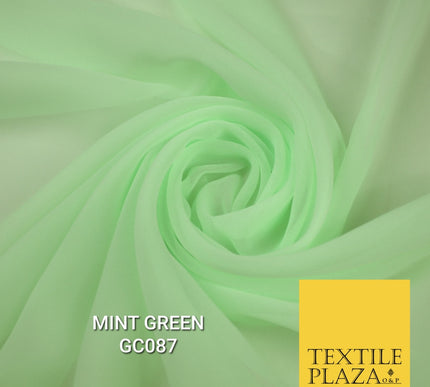 Premium Plain Dyed Georgette Chiffon Sheer Dress Drape Fabric SAMPLE ONLY