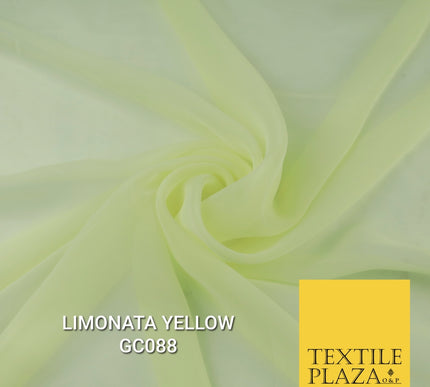 Premium Plain Dyed Georgette Chiffon Sheer Dress Drape Fabric SAMPLE ONLY