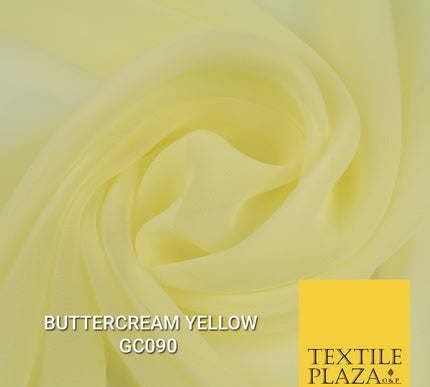 Premium Plain Dyed Georgette Chiffon Sheer Dress Drape Fabric SAMPLE ONLY