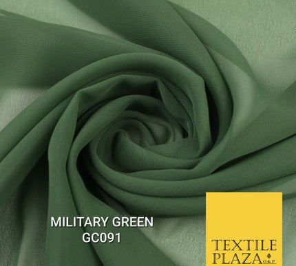 Premium Plain Dyed Georgette Chiffon Sheer Dress Drape Fabric SAMPLE ONLY