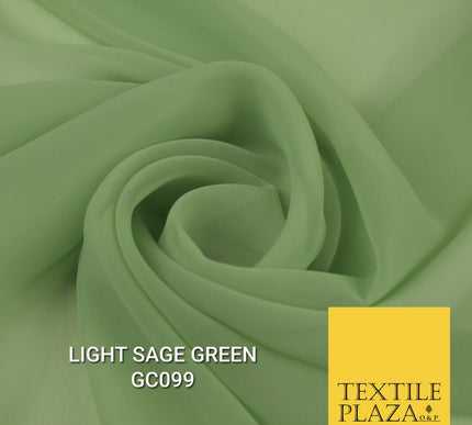 Premium Plain Dyed Georgette Chiffon Sheer Dress Drape Fabric SAMPLE ONLY