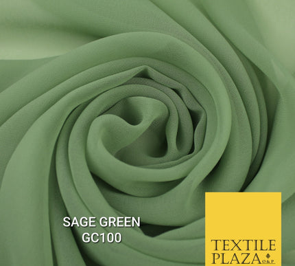 Premium Plain Dyed Georgette Chiffon Sheer Dress Drape Fabric SAMPLE ONLY