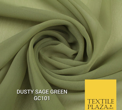 Premium Plain Dyed Georgette Chiffon Sheer Dress Drape Fabric SAMPLE ONLY