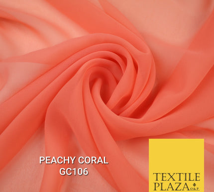Premium Plain Dyed Georgette Chiffon Sheer Dress Drape Fabric SAMPLE ONLY