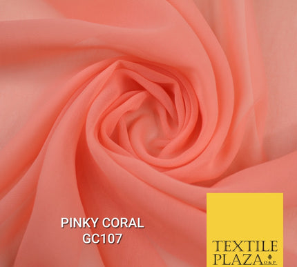 Premium Plain Dyed Georgette Chiffon Sheer Dress Drape Fabric SAMPLE ONLY