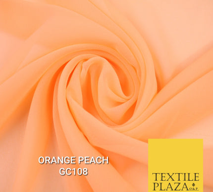Premium Plain Dyed Georgette Chiffon Sheer Dress Drape Fabric SAMPLE ONLY