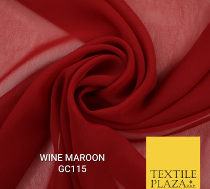 Premium Plain Dyed Georgette Chiffon Sheer Dress Drape Fabric SAMPLE ONLY