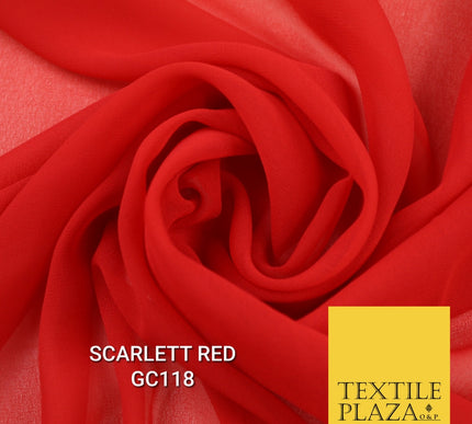 Premium Plain Dyed Georgette Chiffon Sheer Dress Drape Fabric SAMPLE ONLY