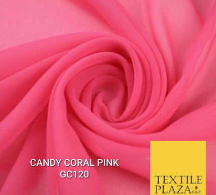 Premium Plain Dyed Georgette Chiffon Sheer Dress Drape Fabric SAMPLE ONLY